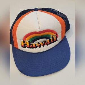 Vintage Hawaiian Headwear  Rainbow Trucker Hat